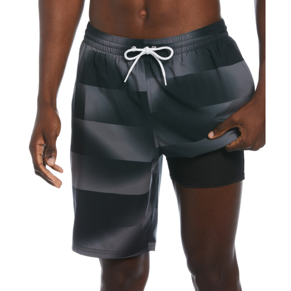 Nike Men Water Stripe Ombre Colorblocked 9" Swim Trunks Black Size S